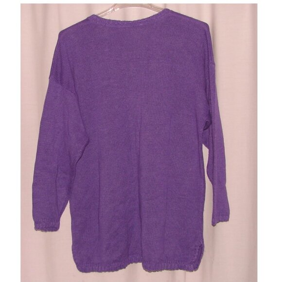 Vtg International Sportswear Oversized Knit Sweater Tunic TOP, Size 2X-3X Purple - Picture 3 of 6